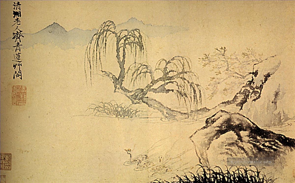 Shitao Enten auf dem Fluss 1699 traditionell chinesischen Ölgemälde